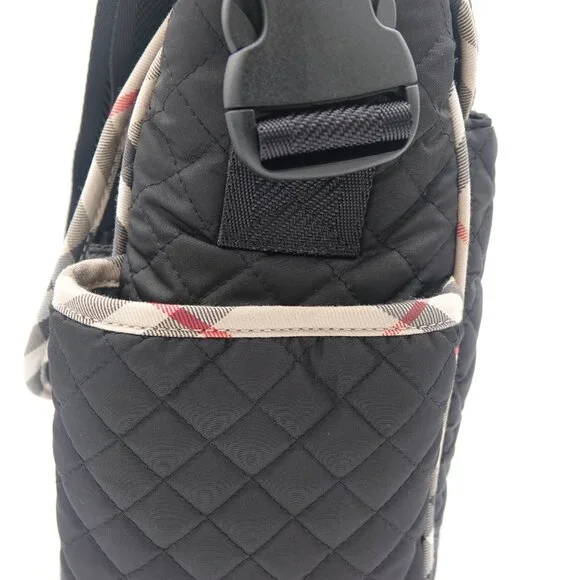 Burberry Nova Check Quilted Diaper Bag Black - Picture 2 of 13